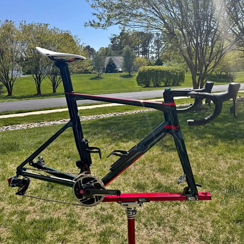 BMC TimeMachine 01 aero road bike complete side view with SRAM Red AXS groupset