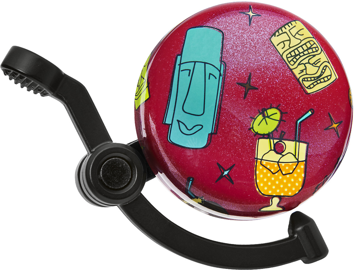 Electra bicycle bell with tropical tiki graphic design
