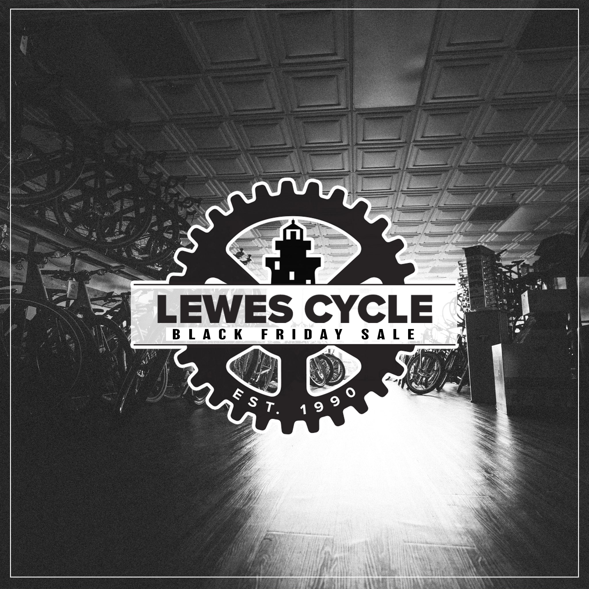 Lewes Cycle Sports Black Friday sale promotional logo square version