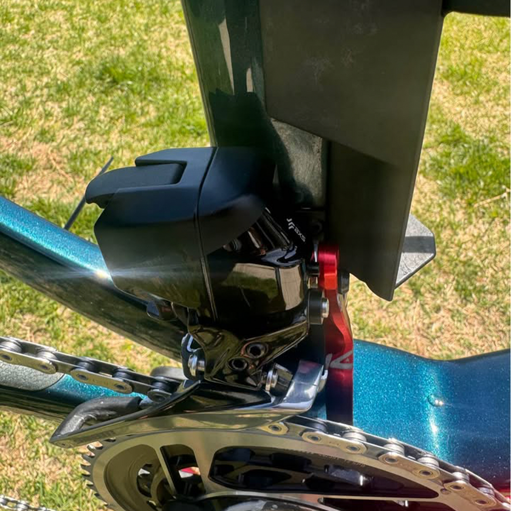 SRAM Red front derailleur with K-edge chain catcher on BMC TimeMachine 01