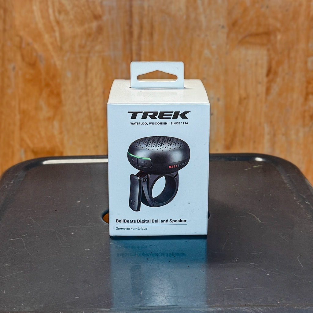 Trek BellBeats digital bike bell and Bluetooth speaker retail packaging box