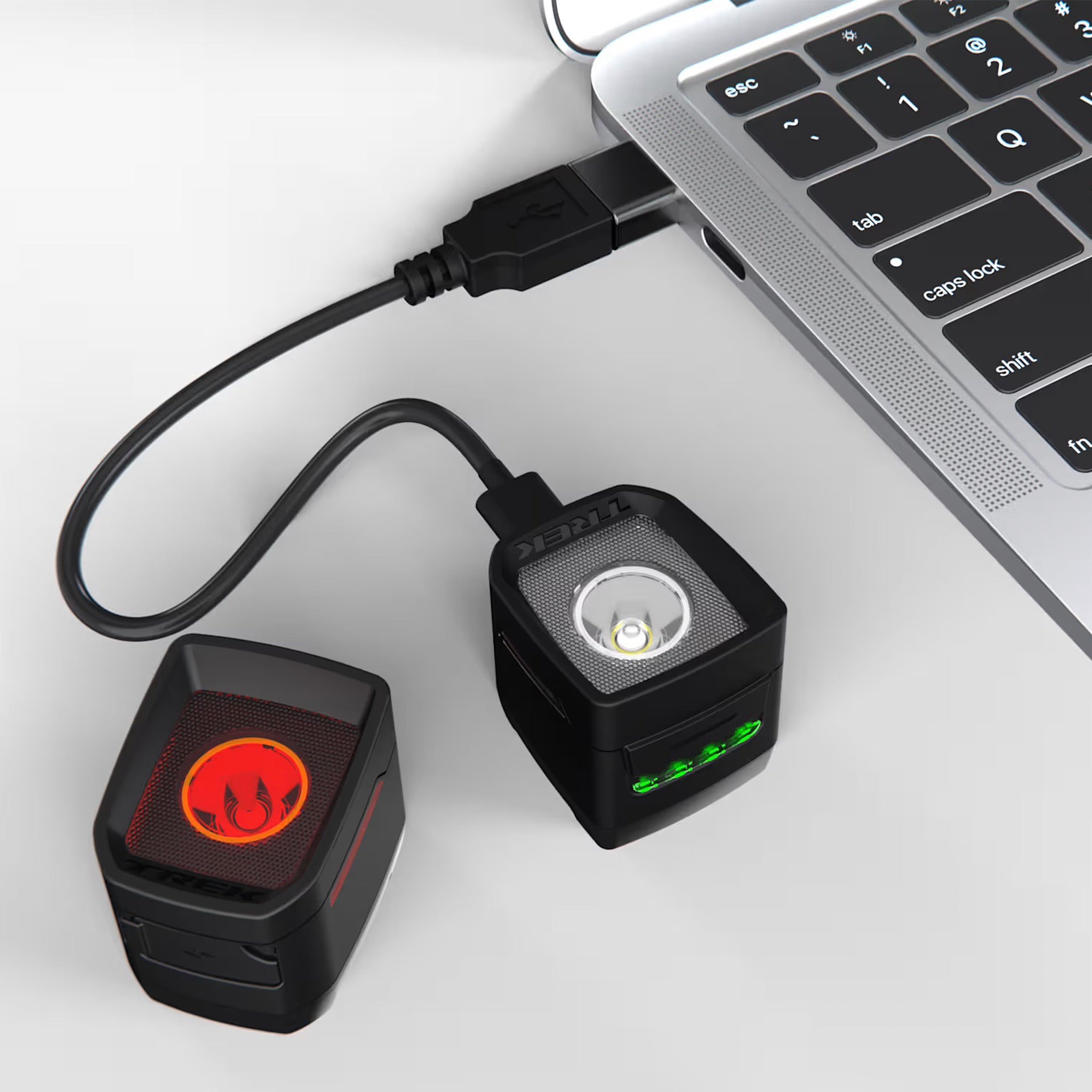 Trek Ion 100 R and Flare R City lights charging via USB-C