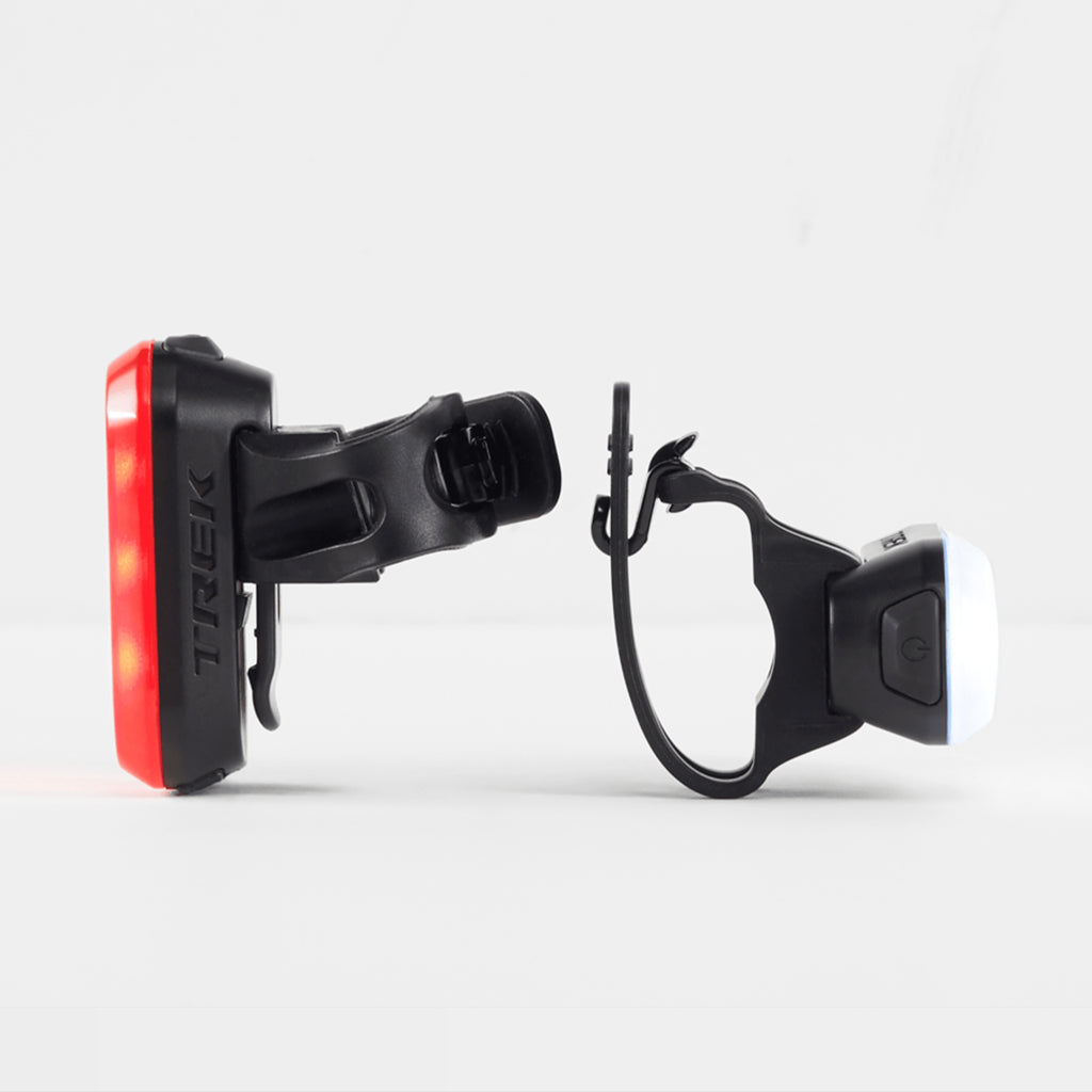 Trek Ion 50 R and Flare R Metro lights with Clip Connect soft mounts